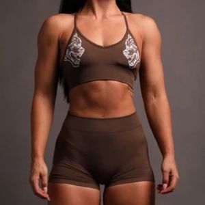 Wolves Forever “Katya” Seamless Shorts in Desert Dust